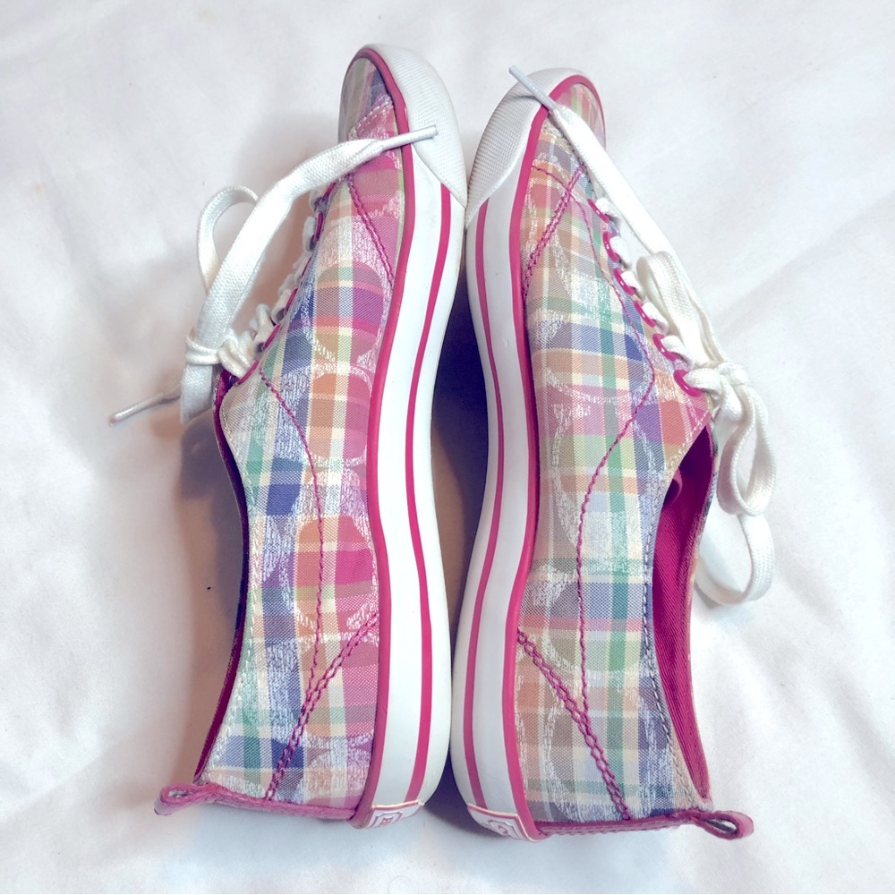 Coach Suzzy plaid multicolor sneakers tennis shoes - Picture 5 of 9